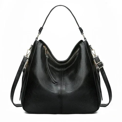 Hobos Zipper Bucket Bags With Adjustable Shoulder-strap Handbags Black