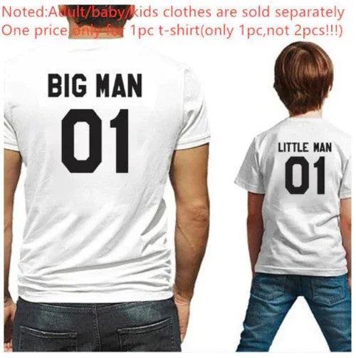 Parent-Child Father And Son Short-Sleeved T-Shirt Funny Hip-Hop Top 100 / White