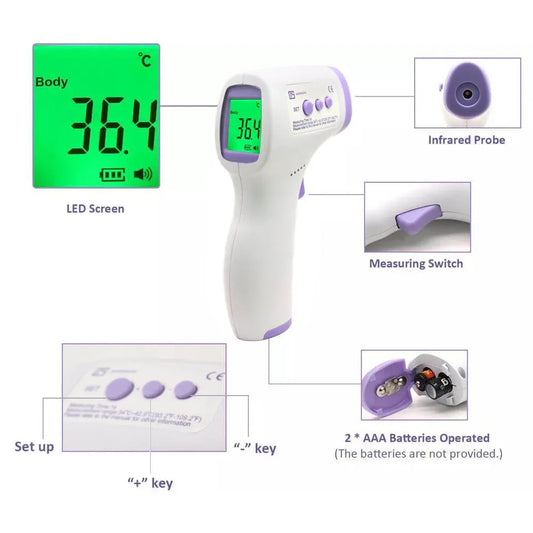 LCD Screen Digital No-Contact Forehead Infrared Forehead Thermometer Default Title