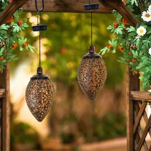 Solar Light LED Lantern Garland Waterproof Hanging Outdoor Fairy Light 2pcs