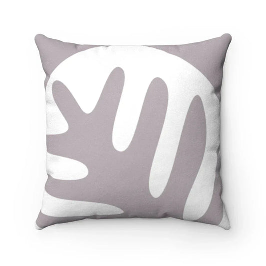 Abstract Pink Leaf Double Sided Print Faux Suede Home Decor Cushion 14" × 14"