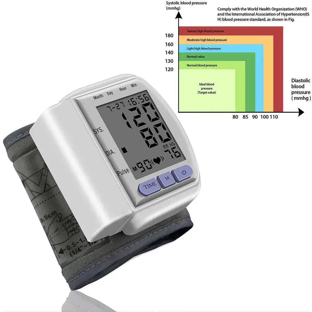 Digital Wrist Blood Pressure Monitor For Measuring Arterial Pressure Default Title