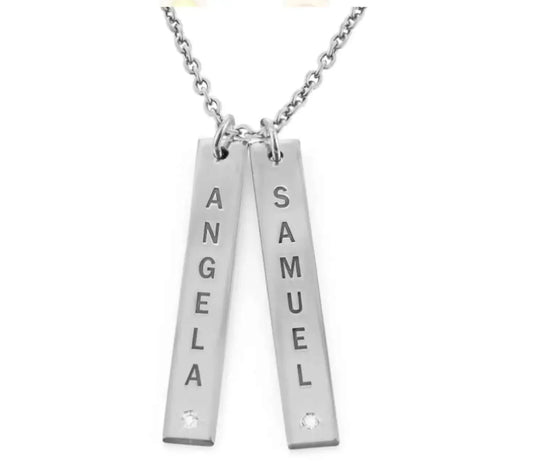 Personalized Vertical Necklace, Mother's Day Gift Rose Gold / 5 Pendant