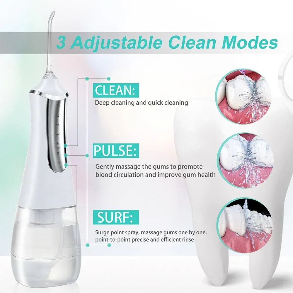 350ml Large Water Tank Dental Flushing Device USB Charging Irrigator White