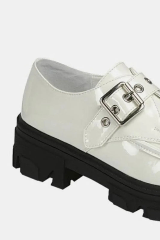 Forever Link Buckled Platform Lug Sole Loafers White / 6
