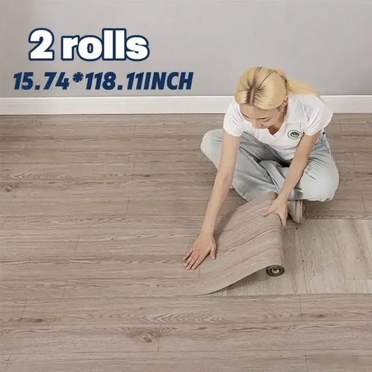 Wood Grain Peel & Stick Vinyl Floor Tile (2 Rolls, 25.8 Sq.Ft) G-81020-1 / 15.75in 118.11in / United States