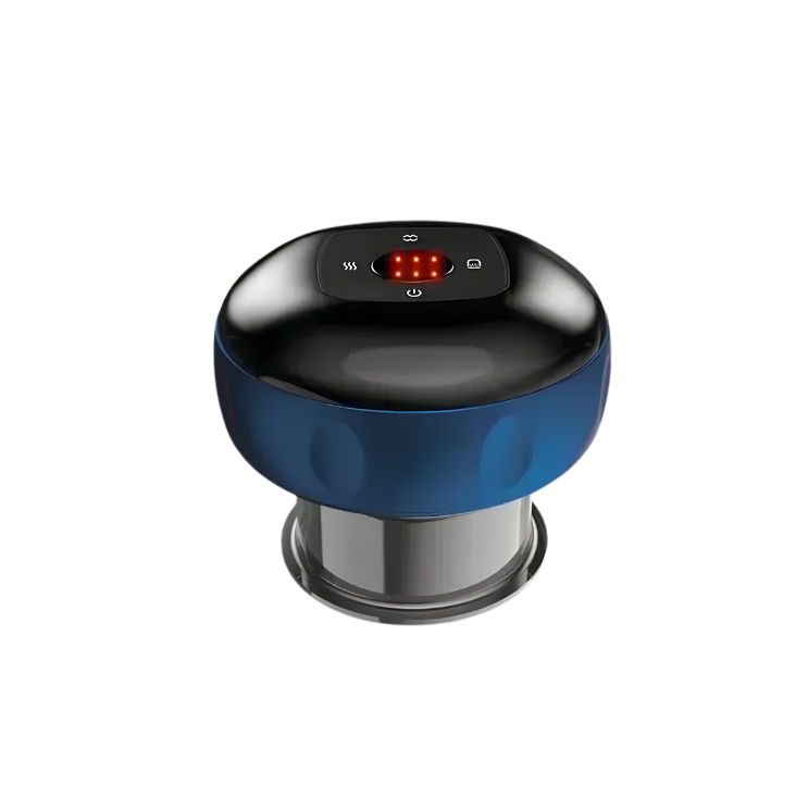 Electric Vacuum Cupping Massage Device with Heat & Gua Sha for Muscle Relief, Red/Black/Blue