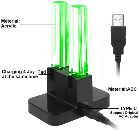 Nintend Switch 4 Controller Charger LED Indicator Charging Dock Station for Nitendo Switch Nintendo switch NS Joy-con Accessories black