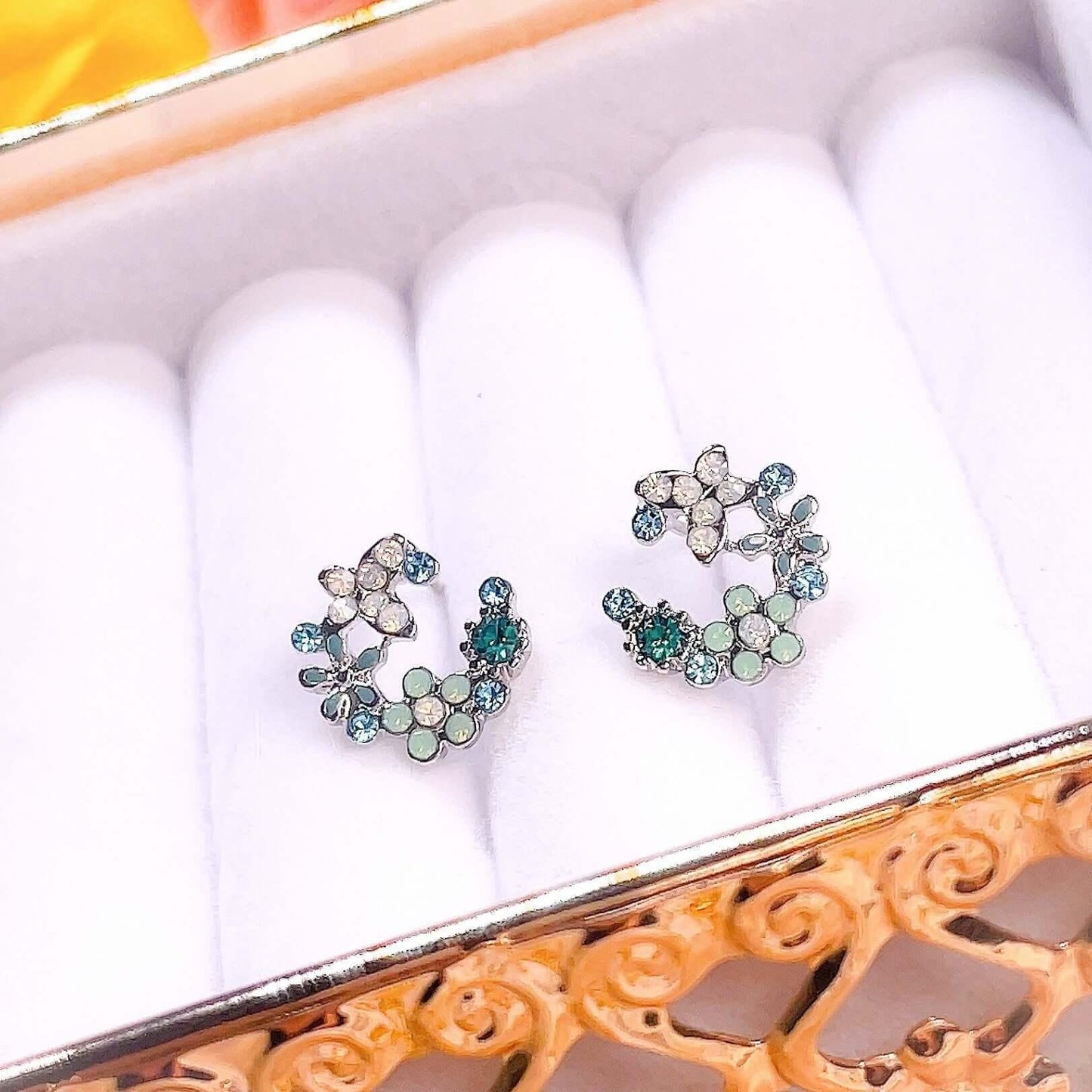 Sakura Moon Studs Blue