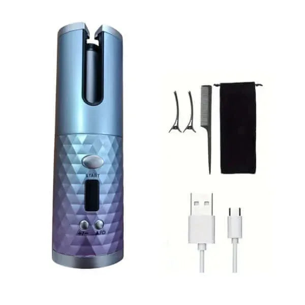 Cross-border automatic curling iron Diamond shape gradient silver edge lcd screen high configuration