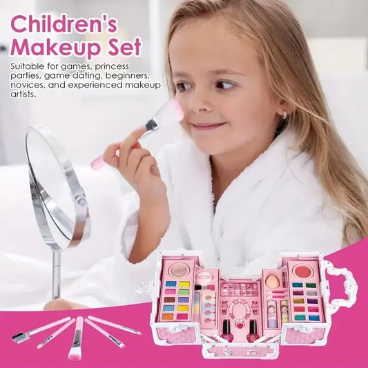 Kids Makeup Kit for Girls – 57-Piece Washable Pretend Play Makeup Set with Cosmetic Case