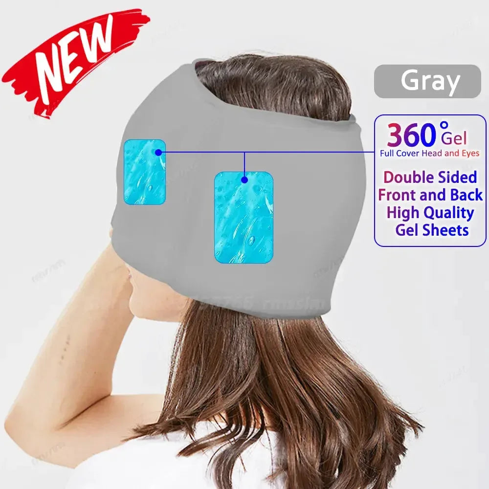 Hot Cold Therapy Headache Migraine Relief Cap 360Full PY Gray