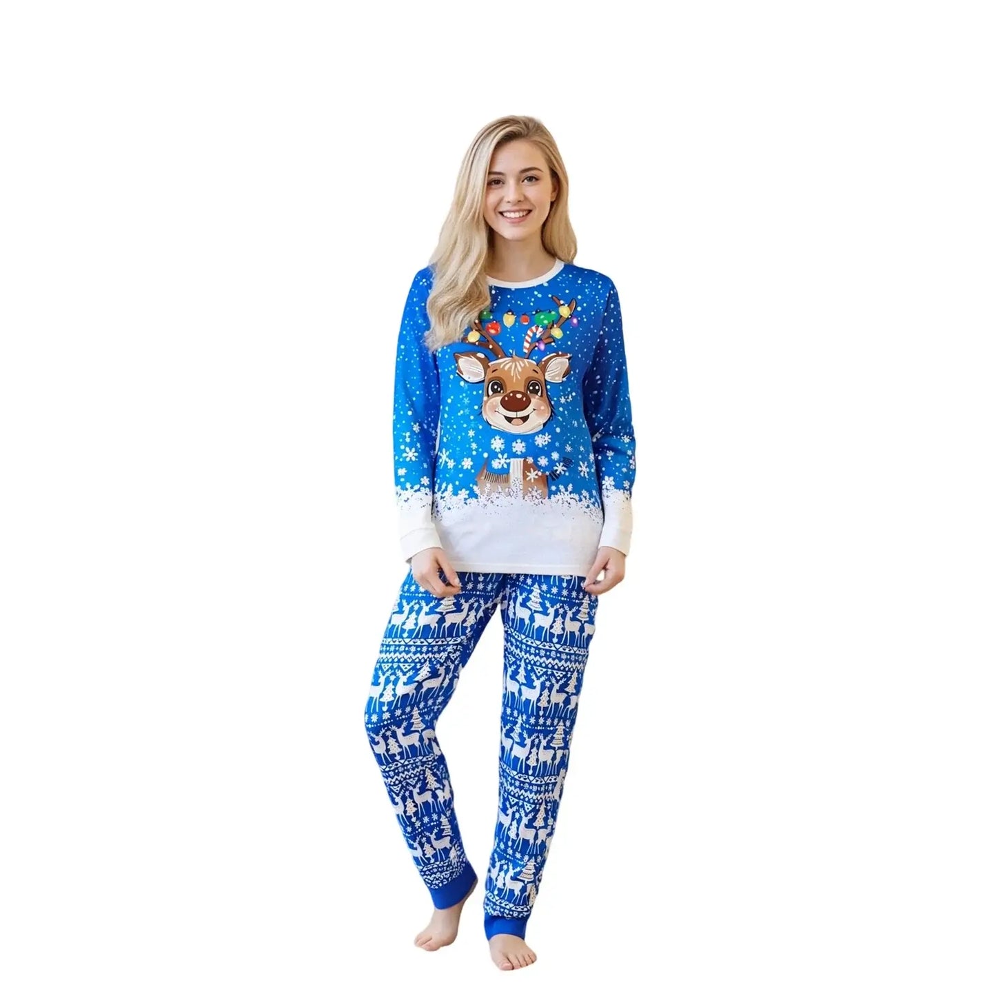 Christmas Family Matching Pajamas Blue / 9-12 Months / United States