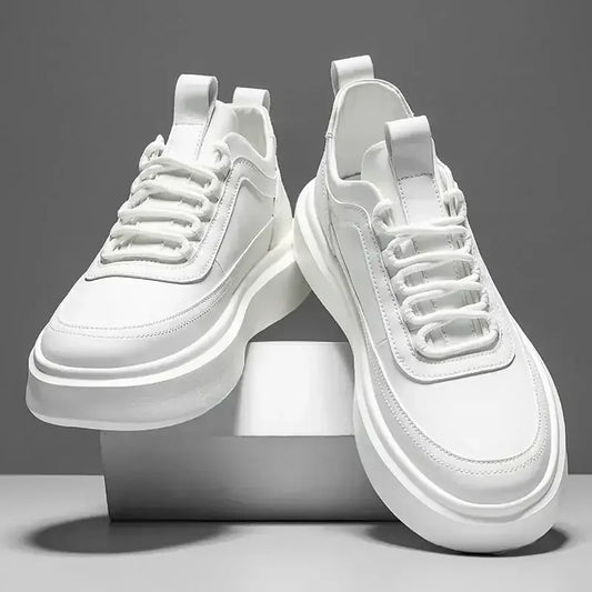 Men Thick Sole Shoes white brown / 39