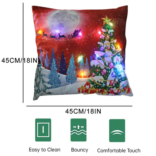 LED Glowing Christmas Pillow Covers SDJ-SET-Pillow-4 / United States