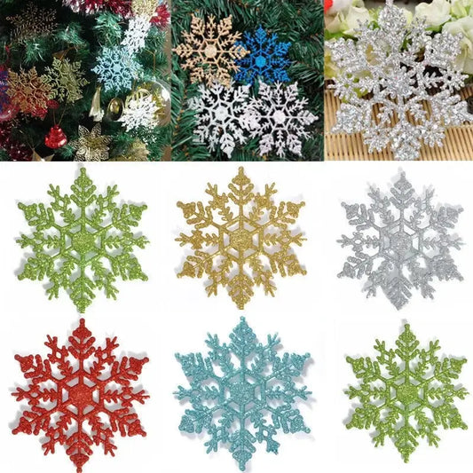 Pack Multi-Color Fake Snowflakes White 12pcs / United States