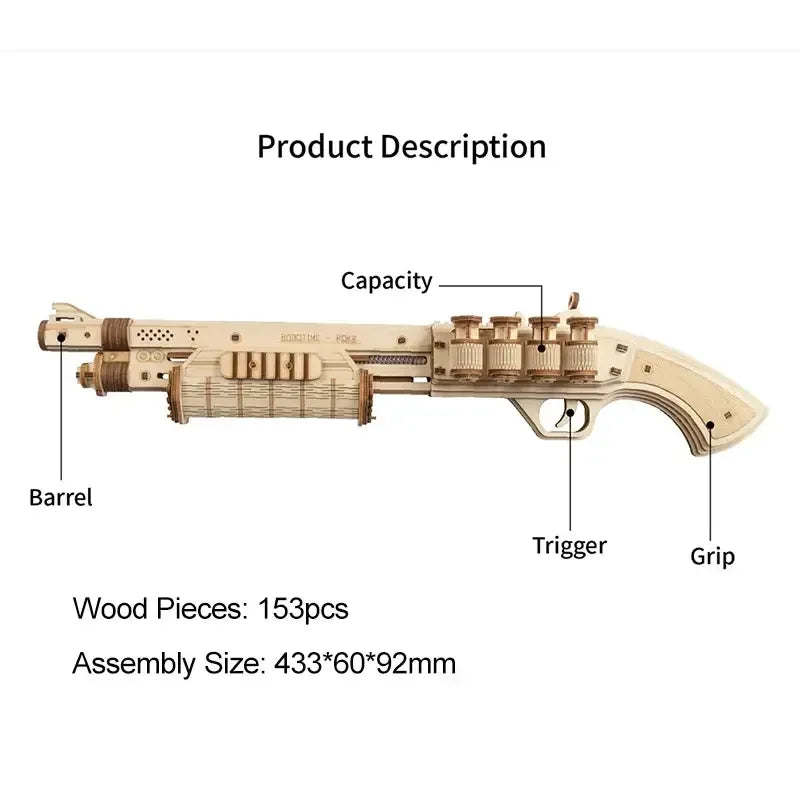 Robotime ROKR DIY 3D Wooden Gun Puzzle Kit LQ501 Shotgun / United States