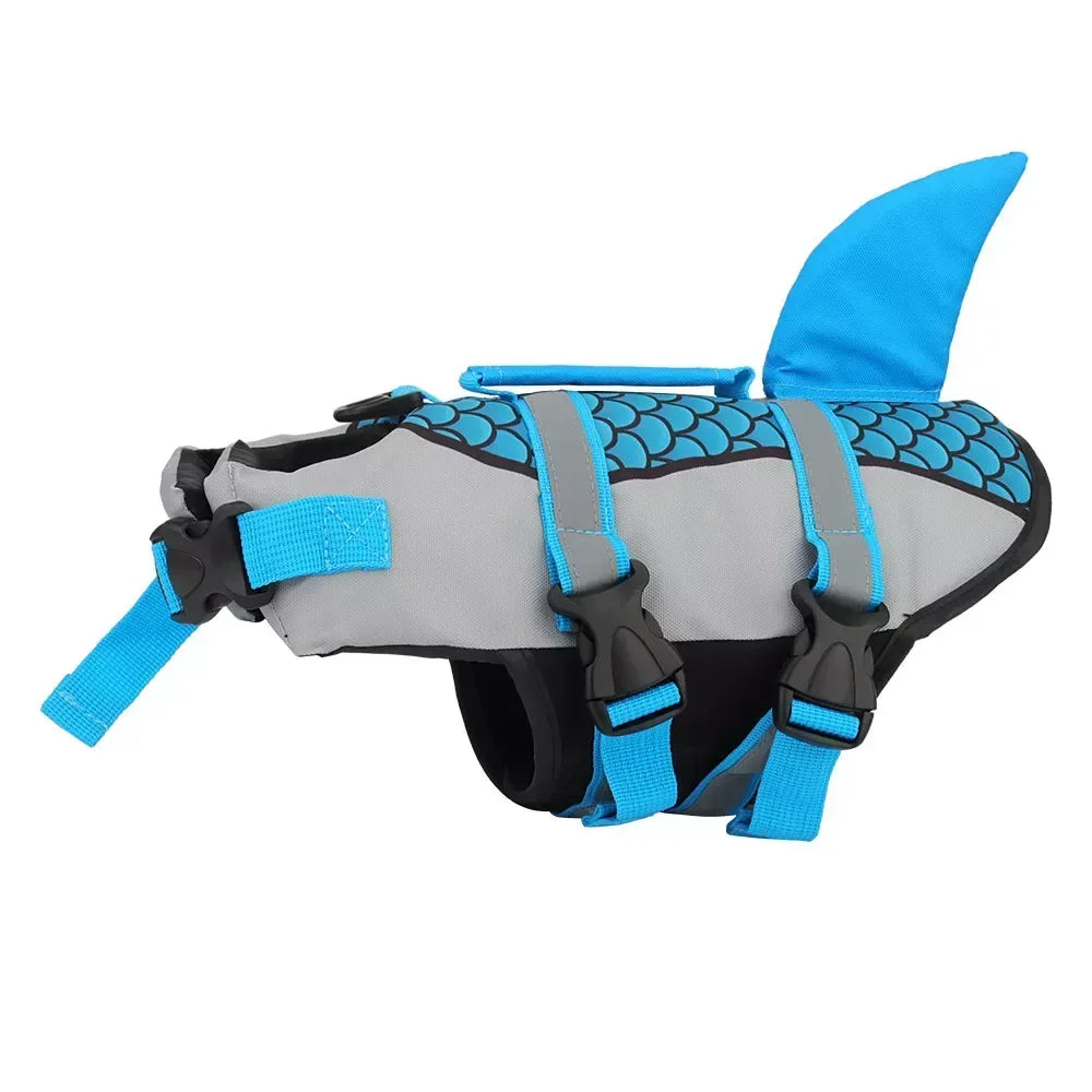 Life Vest Collar Harness Pet Swimwear Blue / XS