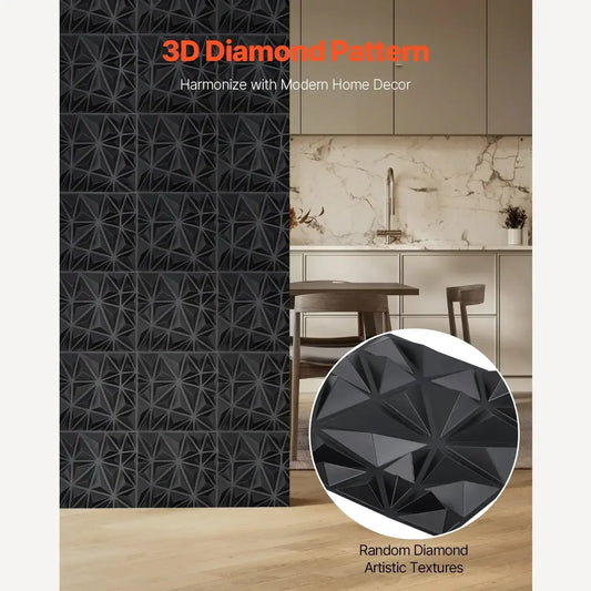 VEVOR 3D PVC Wall Panels – Modern Minimalist Diamond Design 30x30cm C / United States