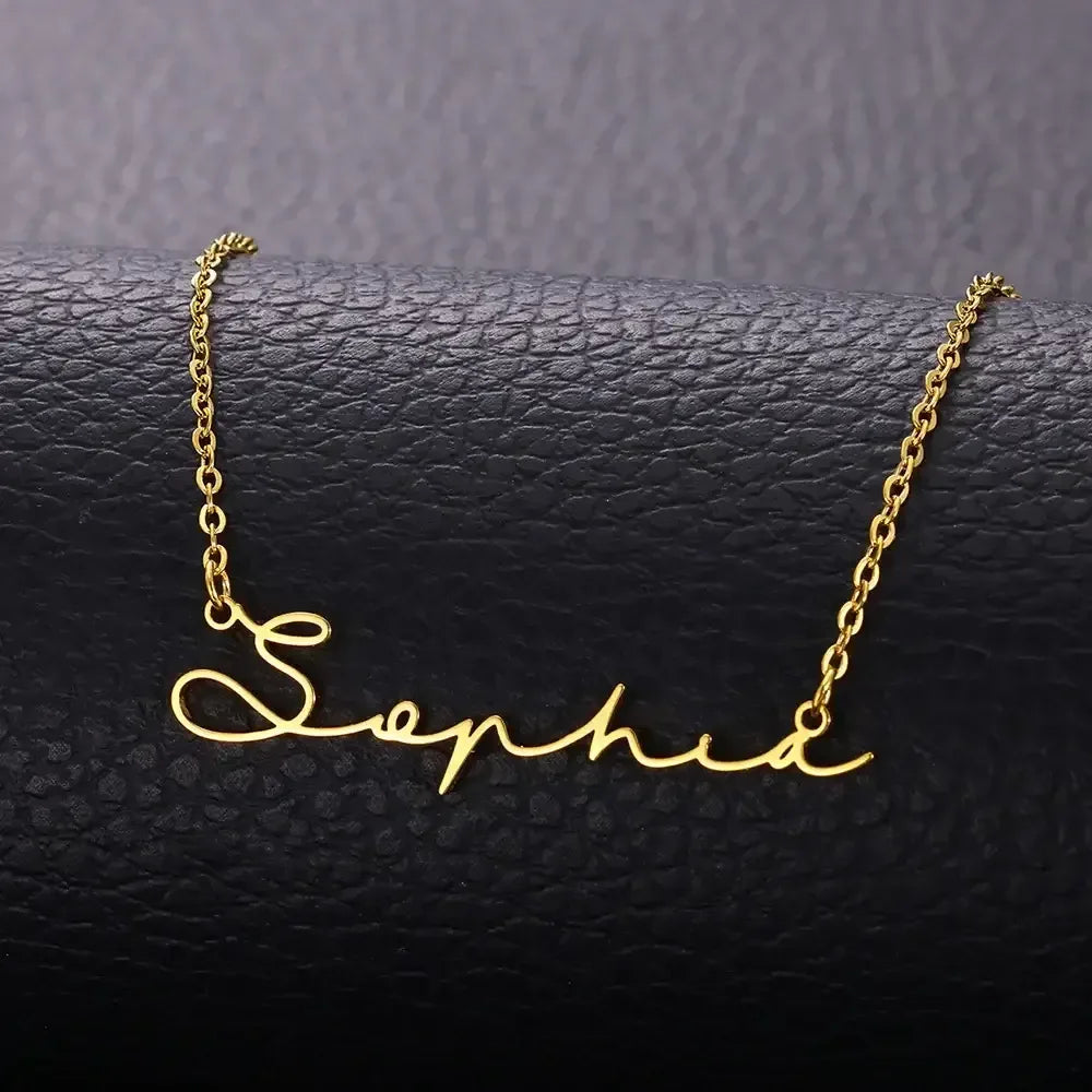 Personalized Name Necklace Stainless Steel Gold-color / 50cm