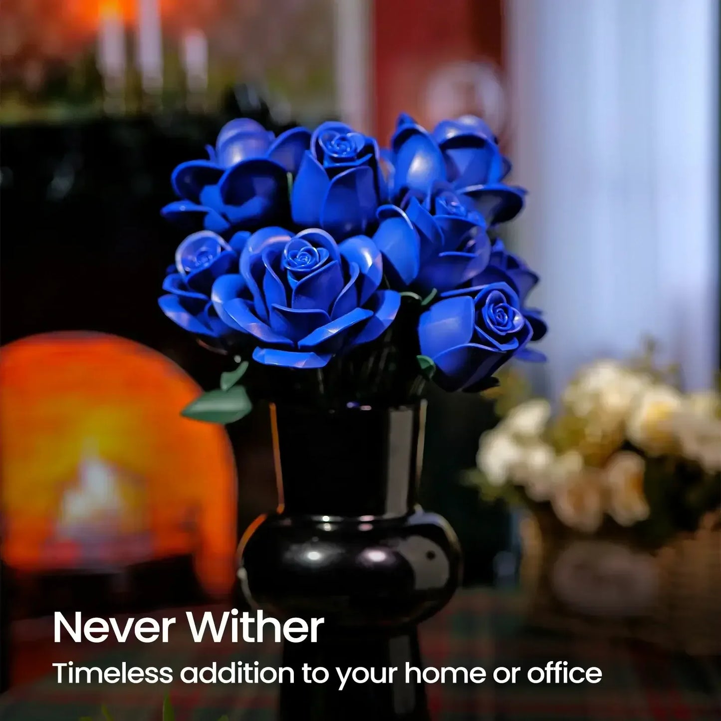 Blue Rose Bouquet Building Blocks Set 12PCS / United States