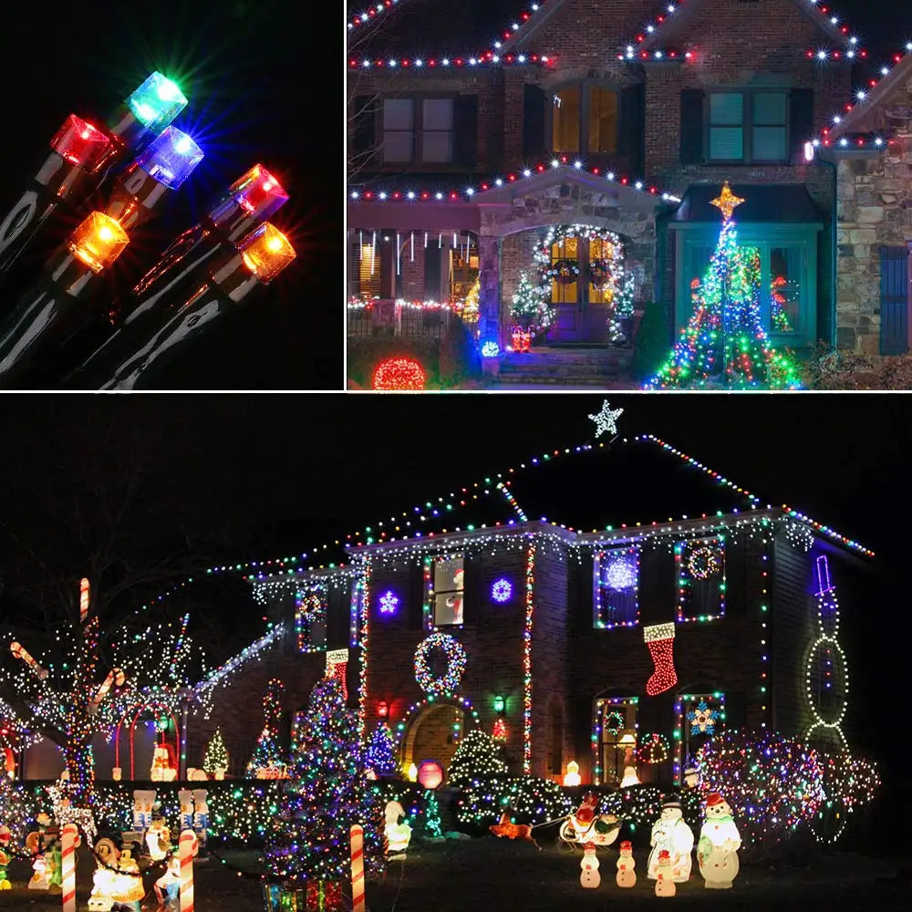 Solar Outdoor Christmas Fairy String Lights Warm White / 7m 23ft 50LEDs / United States