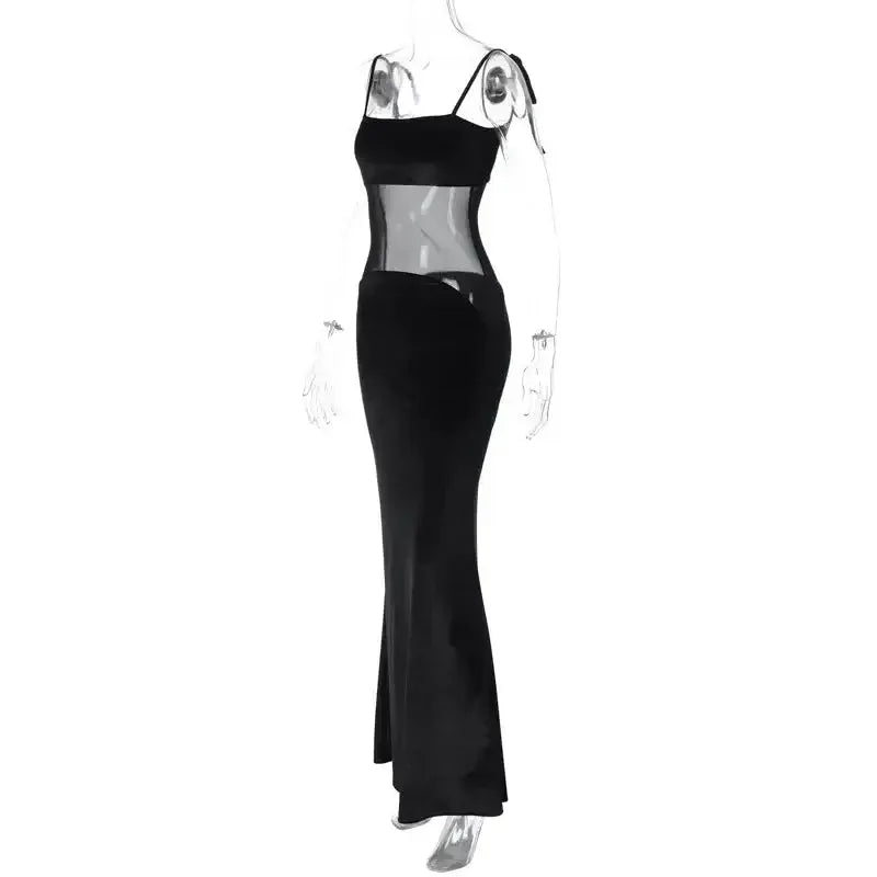 Sleeveless Long Dress Black / L