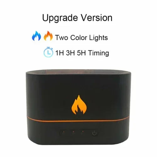 Essential Oil Diffuser With Flaming Effect And Timer Black
