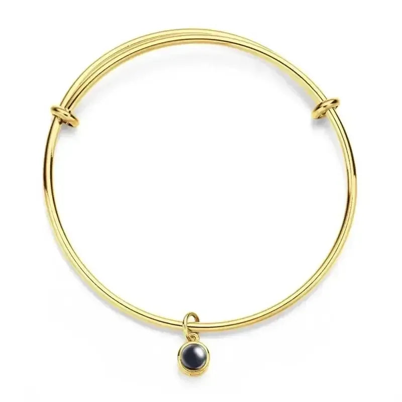 Customized Photo Projection Bracelets For Women Personalized Couple Bangles Gold / United States