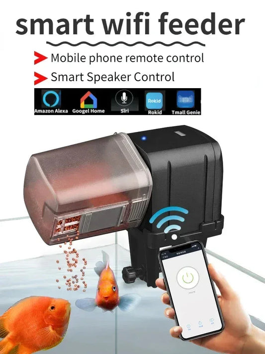 Wifi Wireless Intelligent Remote Control Fish Tank Dispenser WiFi Black