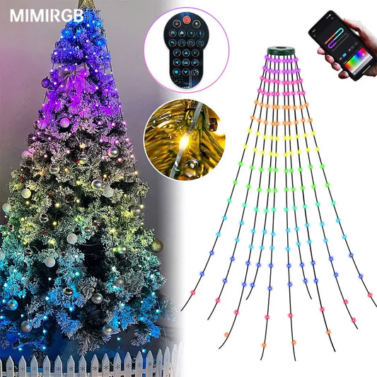 Smart LED Christmas Tree Lights – App Controlled Multicolor 1.8M 256Light / US plug / United States