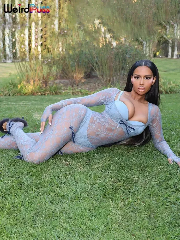 Coquette Midnight Elastic Clubwear Sky blue / S