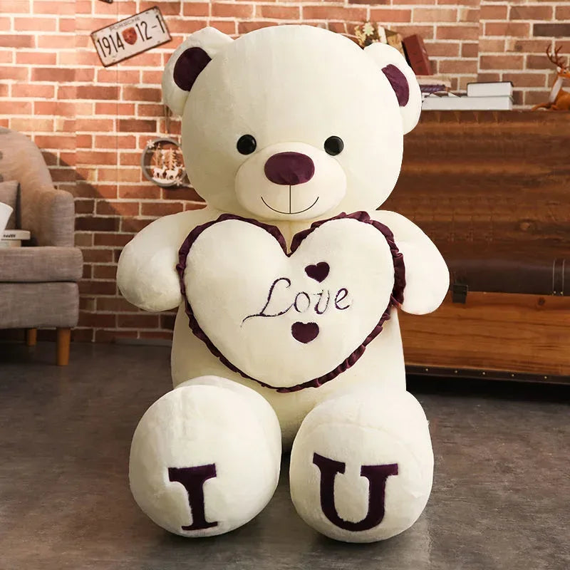 100cm Big I LOVE YOU Teddy Bear Plush Toy Purple / 100cm
