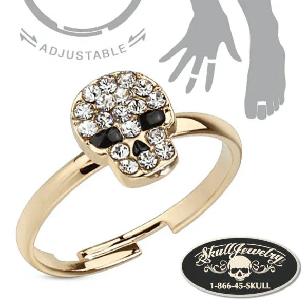 'Skull-errific' Adjustable Brass Mid-Ring/Toe Ring (#adj001) Default Title