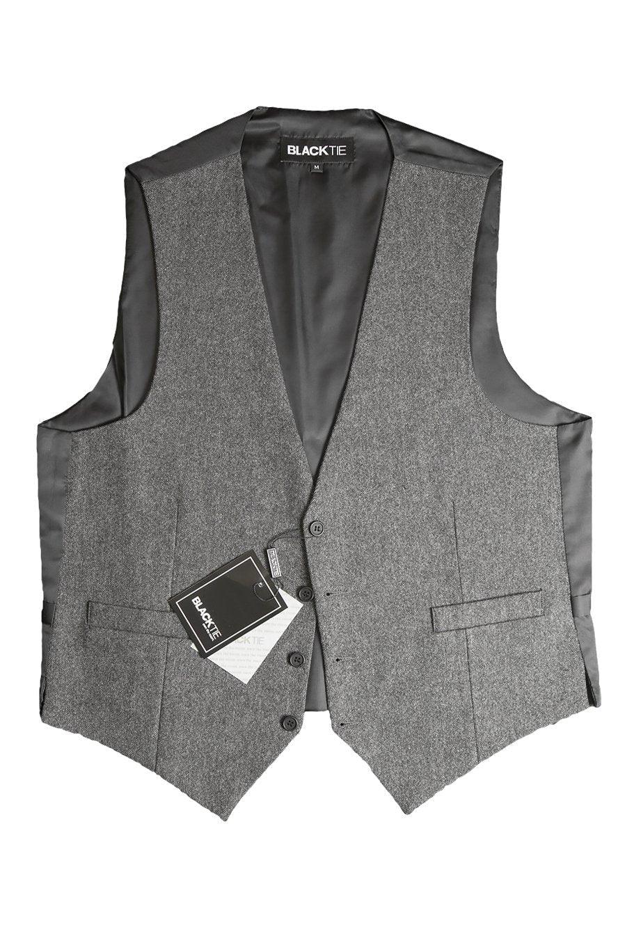 "Brodie" Tweed Vest Charcoal / 5XL-Long