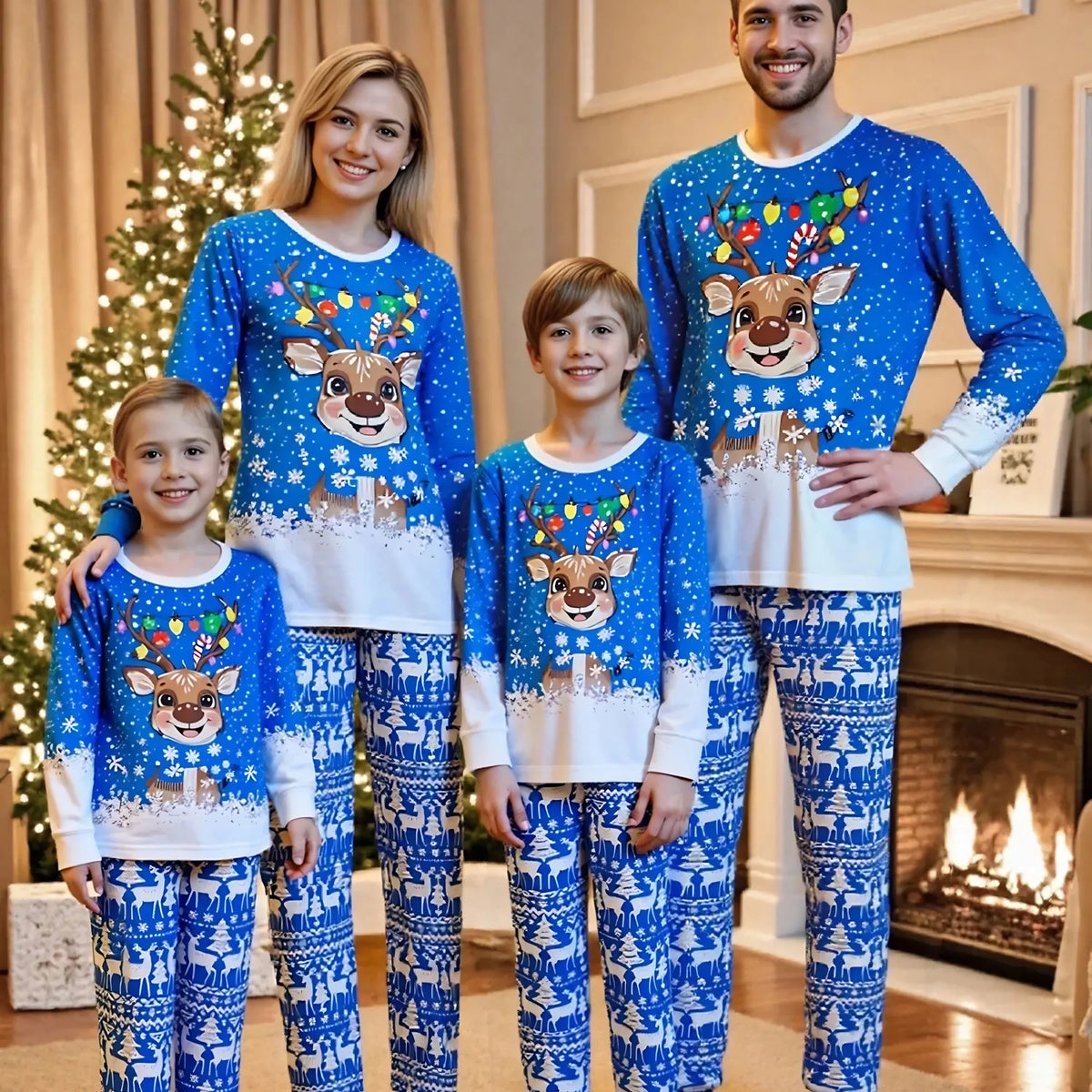 Matching Christmas family pajama set