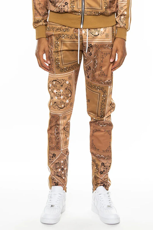 Paisley All Over Print Pants(brown) S