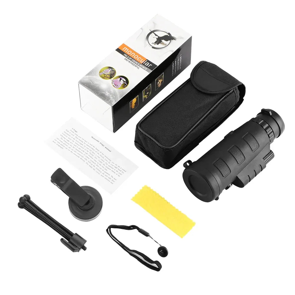 10X HD Optical Monocular Telescope with Phone Clip Default Title
