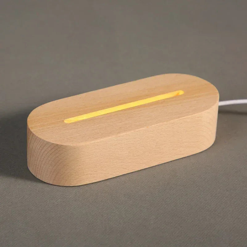 Wood Table Lamp Night Light with Message Board Girl Bedroom Decor Wire Control / RGB