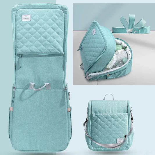 Portable Baby Diaper Bag Backpack with Changing Pad Gray