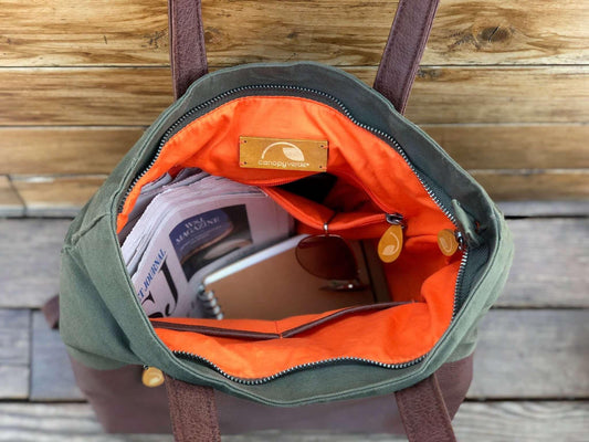 Greenpoint Convertible Backpack Purse Brown Tweed/Maple