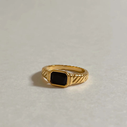 Rectangle Stone Ring 8 / White