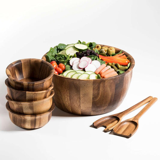 Soro Xtra Large Salad Bowl eith Servers & 4 Individuals Soro Xtra Large Salad Bowl with Servers & 4 Individuals