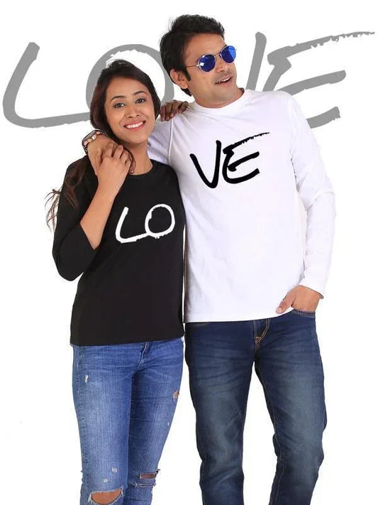 LOVE Couple Full Sleeves Black & White Small / Large