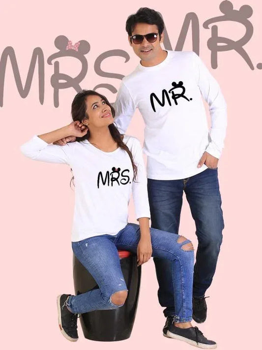 Mr. and Mrs. Couple Full Sleeves White X-Large / X-large