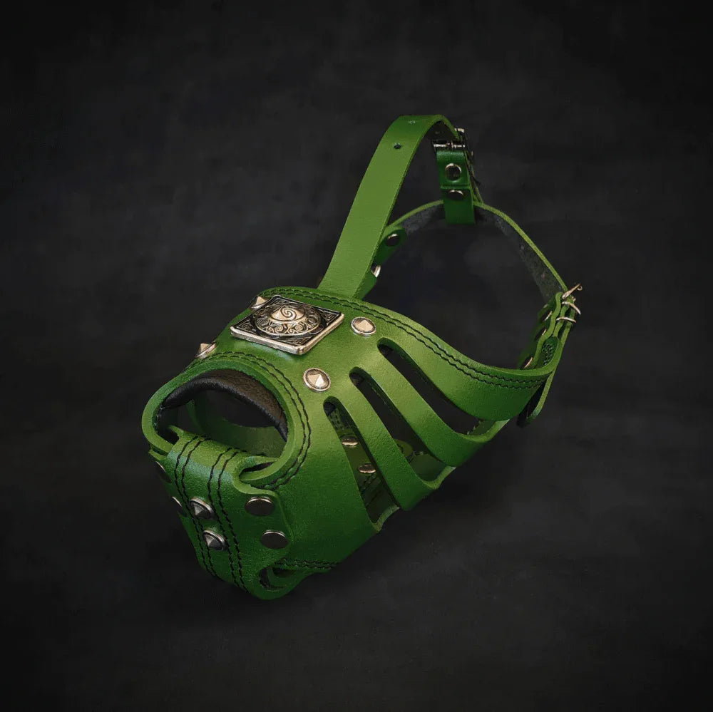 ''Eros'' Basket Muzzle GREEN Size XXL - muzzle circumference up to 16 inch (40.6 cm)