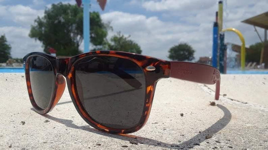 Red Bamboo Tortoise Framed Sunglasses With Wood Case, Artisan Engraved Default Title
