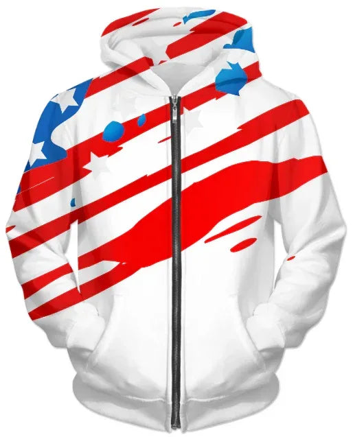 US Flag UNISEX ZIP HOODIE Medium