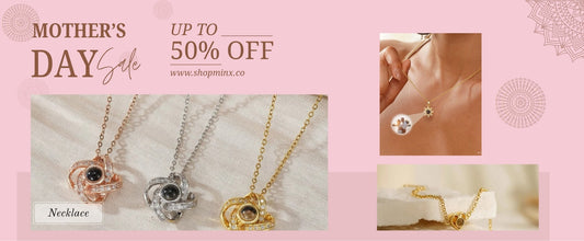 necklace for Mother's Day sale banner with photo projection