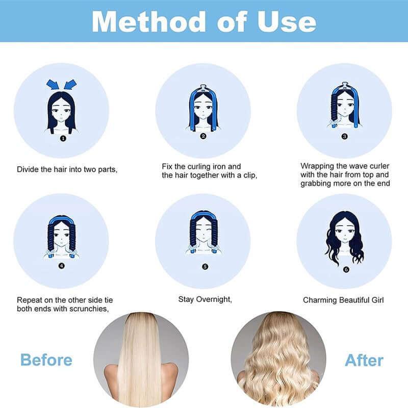 Heat-free lazy artifact curling iron sponge foam sleeping curling iron big wave curling four-piece set Default Title